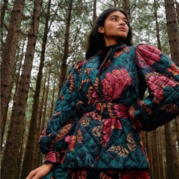 FARM Rio Jackets & Blazers - FARM Rio Multicolor Floral Puffer Jacket